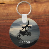 Motorcross Motorcycle Mountains Sleutelhanger Gift (Voorkant)