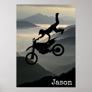 Motorcross Motorfiets Bergen Muurposter Poster