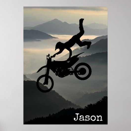 Motorcross Motorfiets Bergen Muurposter Poster (Voorkant)