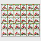 Motorcross-motorfiets Kerstcadeau Cadeaupapier (Vlak)