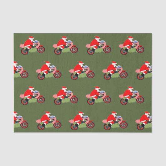 Motorcross Motorfiets Kerstvakantie Tissuepapier (Voorkant)