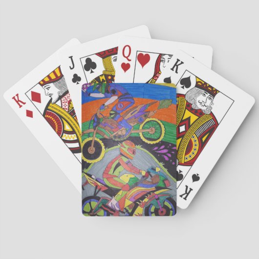 Motorcross Motorfiets Poker Speelkaarten (Achterkant)