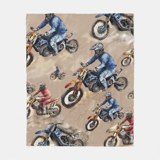 Motorcross off-road art fleece deken (Voorkant)