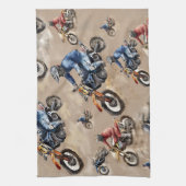 Motorcross off-road art theedoek (Verticaal)