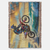 Motorcross Racer bij Beach Race II Deken (Voorkant Verticaal)