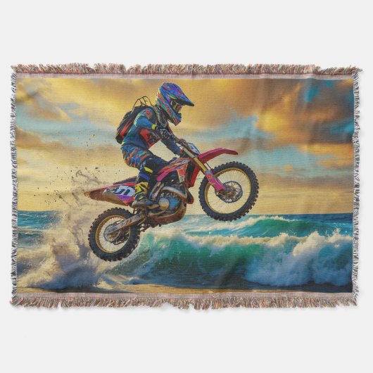 Motorcross Racer bij Beach Race II Deken (Voorkant)