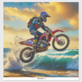 Motorcross Racer bij Beach Race II Sticker (Vel)