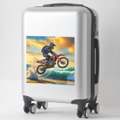 Motorcross Racer bij Beach Race II Sticker (Koffer)