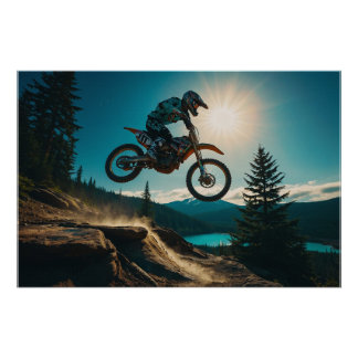 Motorcross Racer bij Spirit Lake Perfect Poster