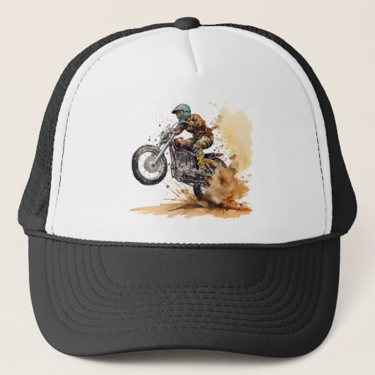 Motorcross Racing Actie Grafisch Trucker Pet (Voorkant)