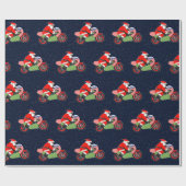 Motorcross Racing Kerstmis Cadeaupapier (Vlak)