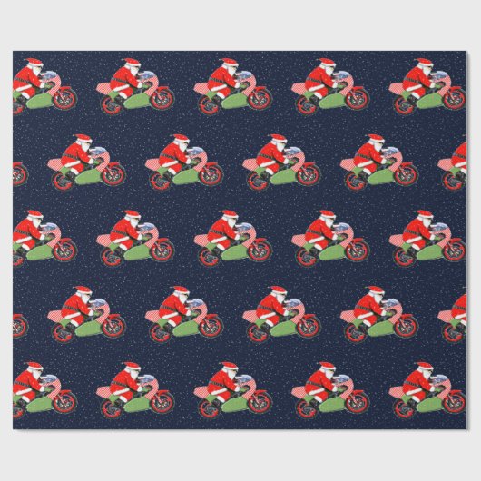 Motorcross Racing Kerstmis Cadeaupapier (Vlak)