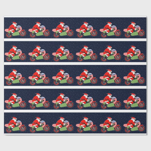 Motorcross Racing Kerstmis Cadeaupapier (Vlak)