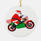 Motorcross Racing Kerstmis Keramisch Ornament (Voorkant)