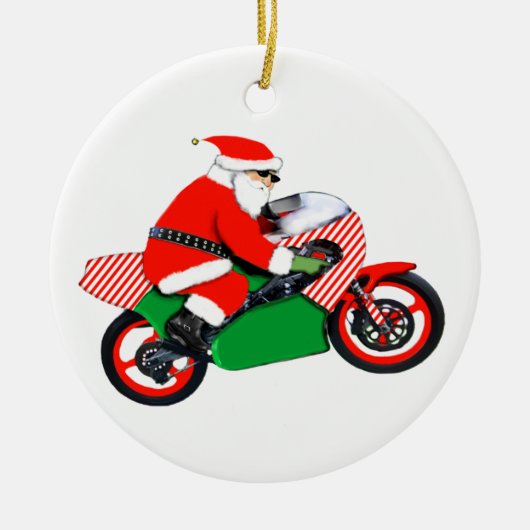 Motorcross Racing Kerstmis Keramisch Ornament (Voorkant)