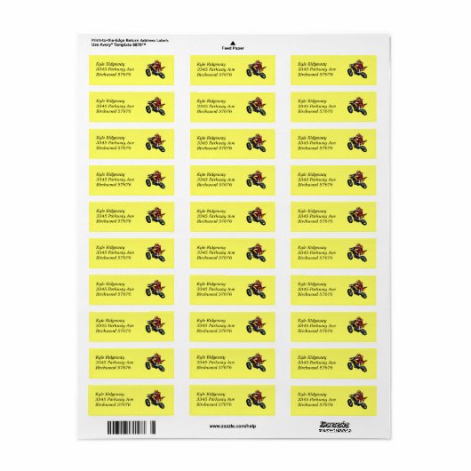 Motorcross retouradres Label LL (Full Sheet)