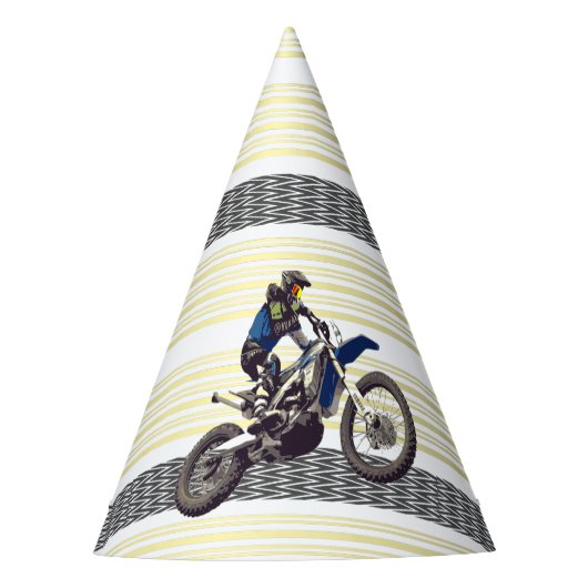 Motorcross Rider Feesthoedjes (Voorkant)