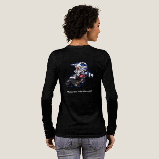 Motorcross Rider Geïllustreerde Rugzak Tri-Blend Shirt (Achterkant)