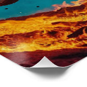 Motorcross Rider Ontsnappen Lava Perfect Poster (Hoek)