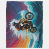 Motorcross Rider Racing the Waves Fleece Deken (Voorkant)