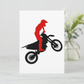 Motorcross Rider-uitnodigingen Kaart (Staand voorkant)