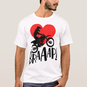 Motorcross Ruiter Rode Hart T-shirt