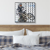 Motorcross Sport Vuil Biker Foto Typografie Canvas Afdruk (Insitu (Slaapkamer))