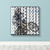 Motorcross Sport Vuil Biker Foto Typografie Canvas Afdruk (Insitu (Houten vloer))