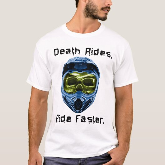 Motorcross T-shirt - De dood rijdt mee (Voorkant)
