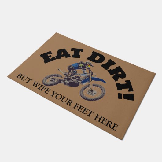 Motorcross thema gepersonaliseerde deurmat (Schuin)