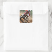 Motorcross verjaardag vierkante sticker (Tas)
