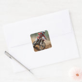 Motorcross verjaardag vierkante sticker (Envelop)