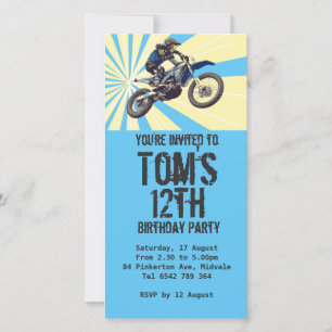 Motorcross verjaardagsfeest uitnodiging
