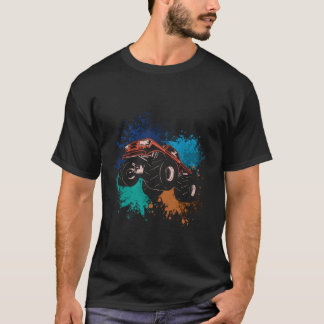 Motorcross Vrachtwagen Ink Splash Sport Racer Moto T-shirt