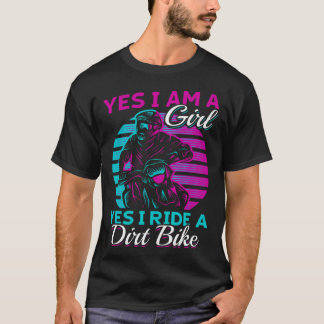 Motorcross Vrouw Ja ik ben een Meisje en ja ik rij T-shirt
