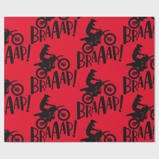 Motorcross Vuilfiets Braap! Cadeaupapier (Vlak)