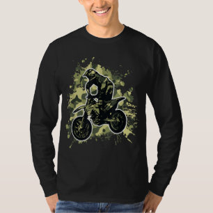 Motorcross Vuilfiets Camo Camouflage Motorfiets Ri T-shirt