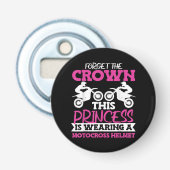 Motorcross Vuilfiets Meisje Button Flesopener (Voorkant)