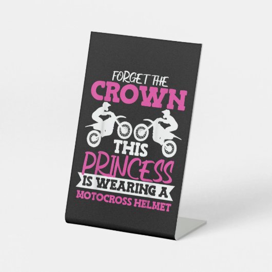 Motorcross Vuilfiets Meisje Reclamebord Met Voetstuk (Voorkant)