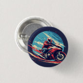 Motorcrosser Racen Ronde Button 3,2 Cm (Voorkant /achterkant)