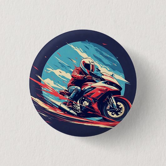 Motorcrosser Racen Ronde Button 3,2 Cm (Voorkant)