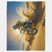 Motorcrosser rijden in de duinen fleece deken (Voorkant)