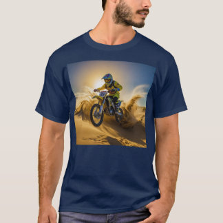 Motorcrosser rijden in de duinen t-shirt