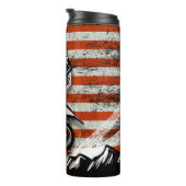 Motorcrosser springt tegen Amerikaanse vlag Thermosbeker (Geroteerd rechts)