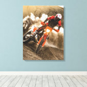 Motorcrossrijder Canvas Afdruk (Insitu (Houten vloer))
