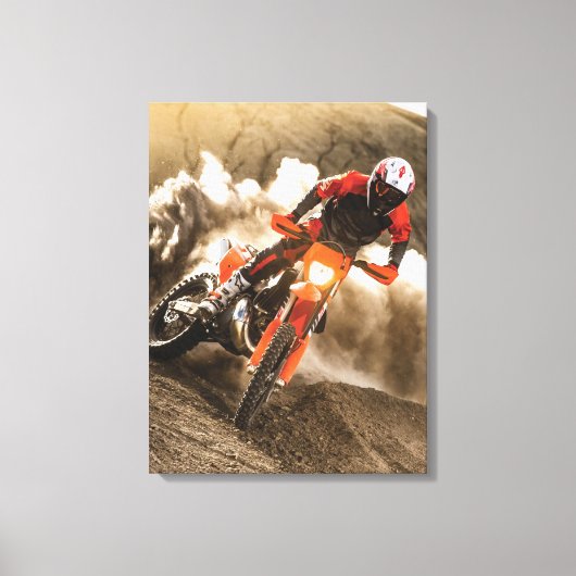 Motorcrossrijder Canvas Afdruk (Voorkant)