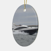 Motorcruiser met snelheid. keramisch ornament (Links)