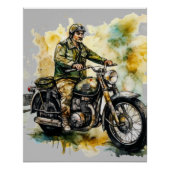  Motorcycle Art Print Classic Design Poster (Voorkant)