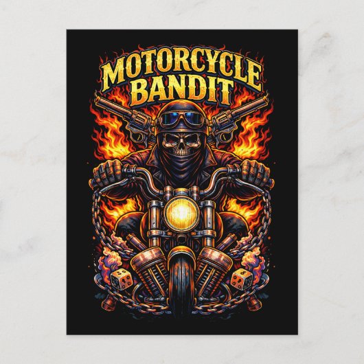 Motorcycle Bandit Briefkaart (Voorkant)