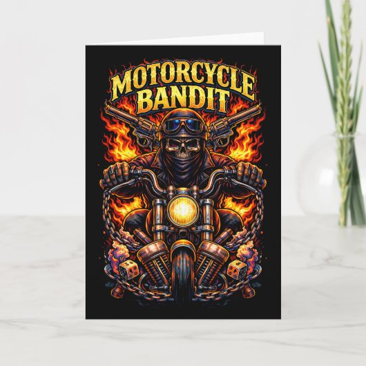 Motorcycle Bandit Feestdagen Kaart (Voorkant)